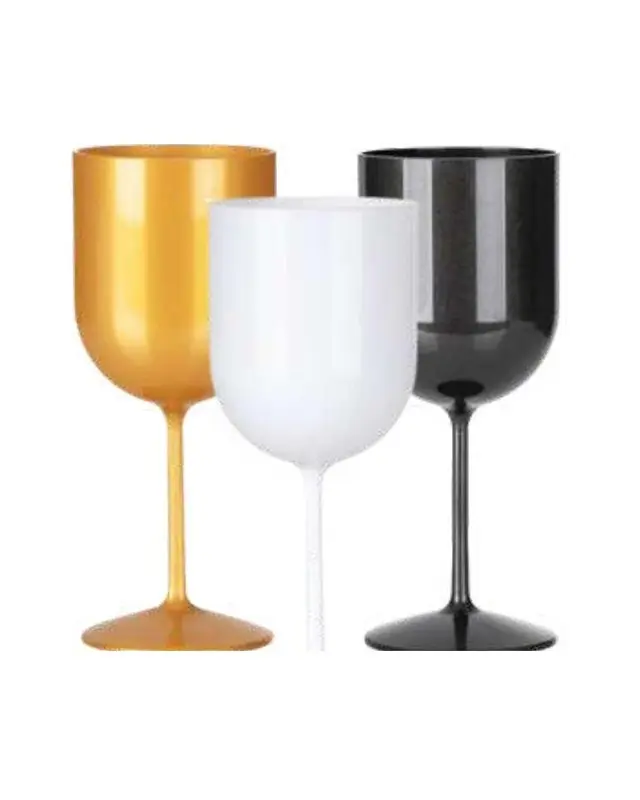 Copa de vino · oro, blanco y negro — GlobalCup Cristal